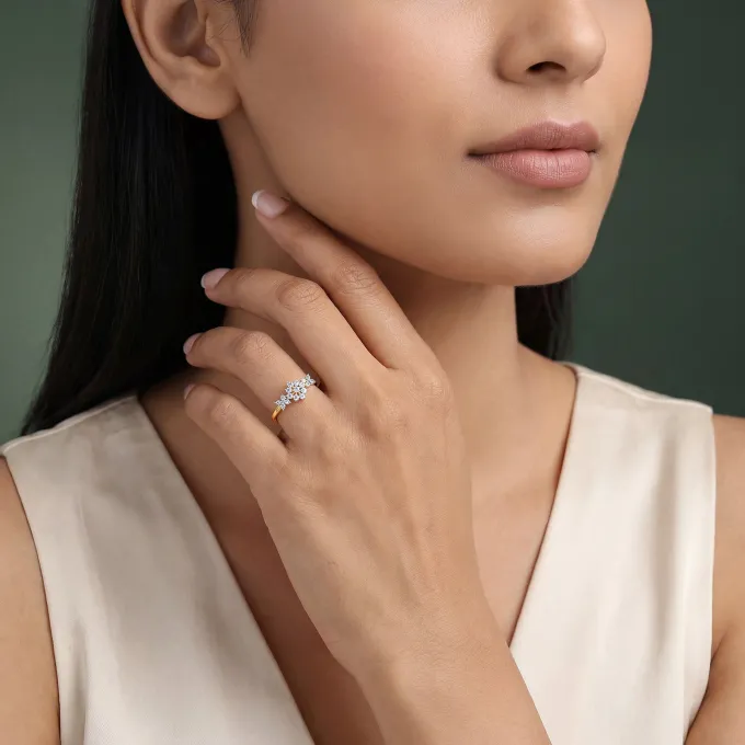 Gold Flora Radiance Lab Grown Diamond Ring (Size 12)