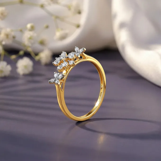 Gold Flora Radiance Lab Grown Diamond Ring (Size 12)