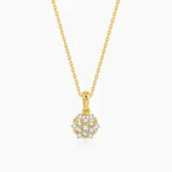 Gold Floral Aura Lab Grown Diamond Pendant