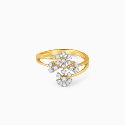 Gold Floral Bouquet Diamond Ring