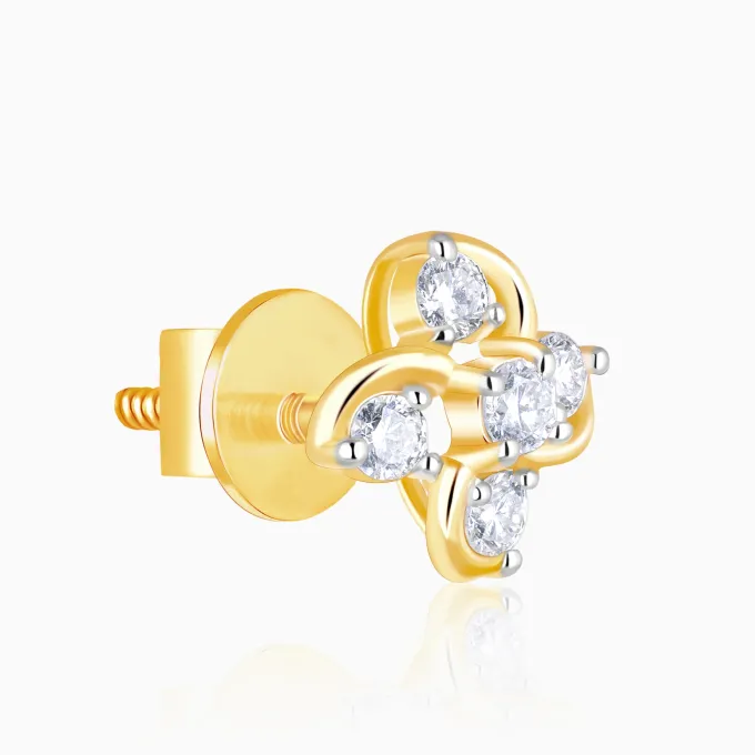 Gold Floral Dream Diamond Earrings