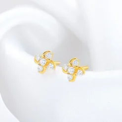 Gold Floral Dream Diamond Earrings