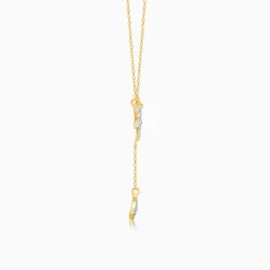 Gold Floral Drop Lab Grown Diamond Necklace