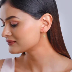 Gold Floral Glimmer Diamond Earrings