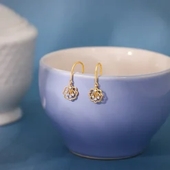 Gold Floral Glimmer Diamond Earrings