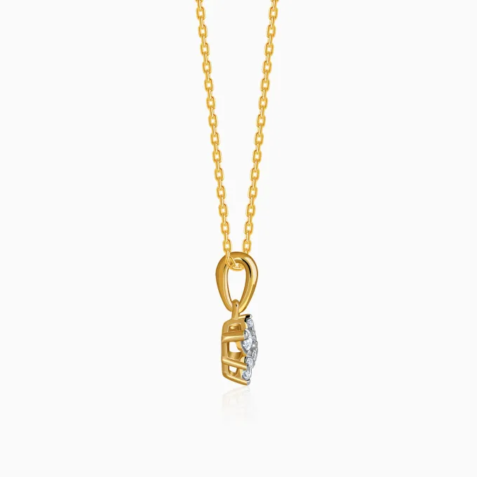 Gold Floretta Lab Grown Diamond Pendant