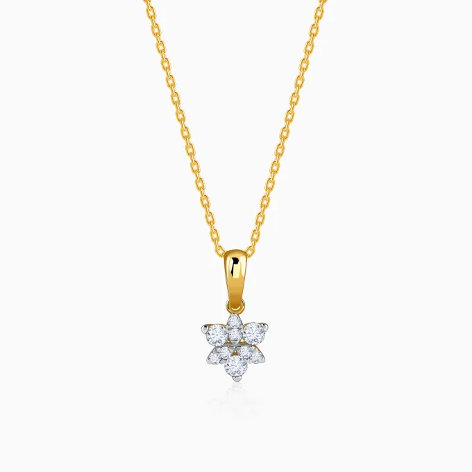 Gold Floretta Lab Grown Diamond Pendant