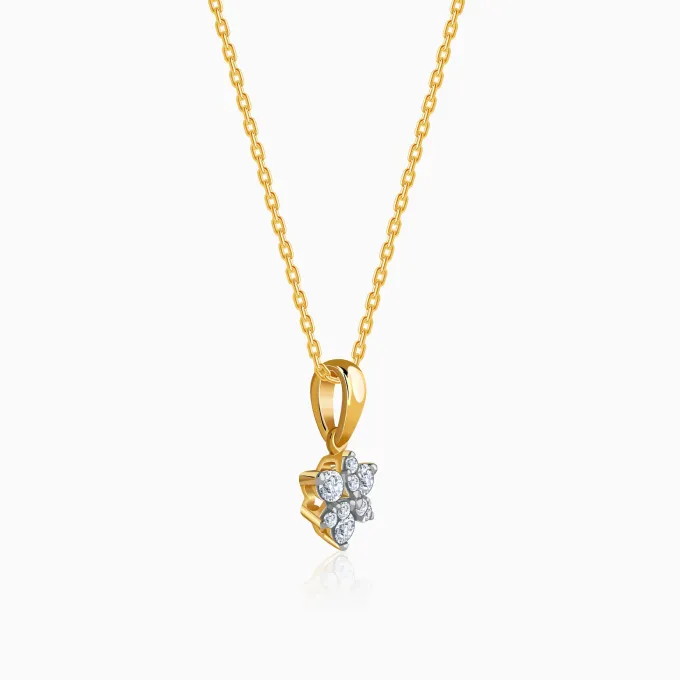 Gold Floretta Lab Grown Diamond Pendant