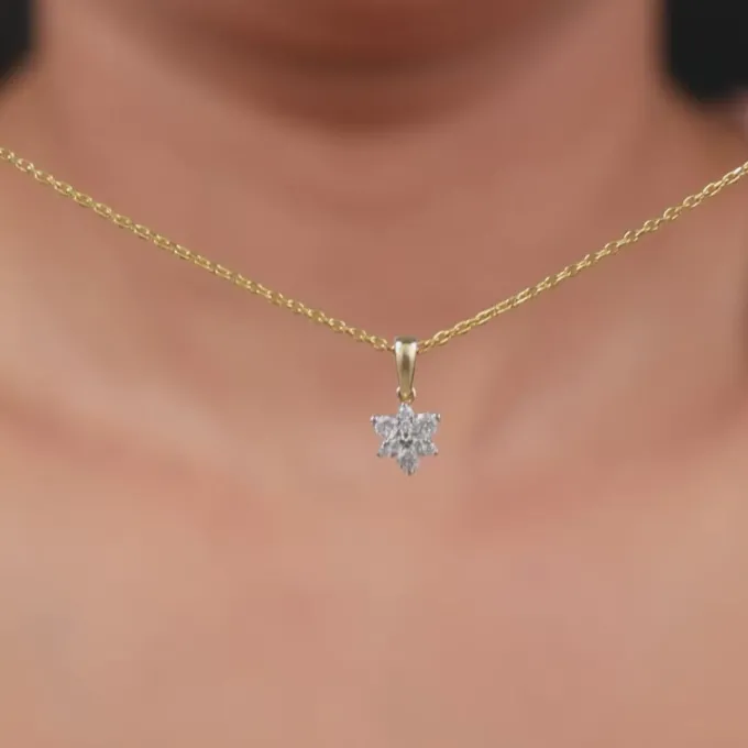 Gold Floretta Lab Grown Diamond Pendant