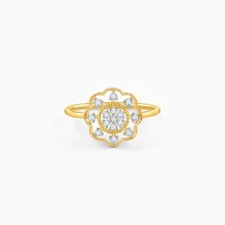 Gold Florette Lab Grown Diamond Ring