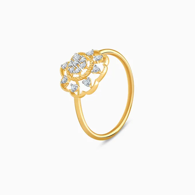 Gold Florette Lab Grown Diamond Ring