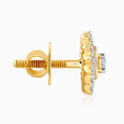 Gold Flower Power Lab Grown Diamond Stud Earrings