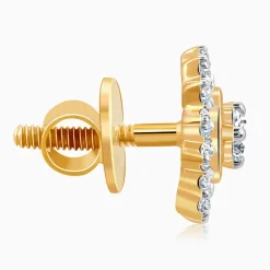 Gold Flower Power Lab Grown Diamond Stud Earrings