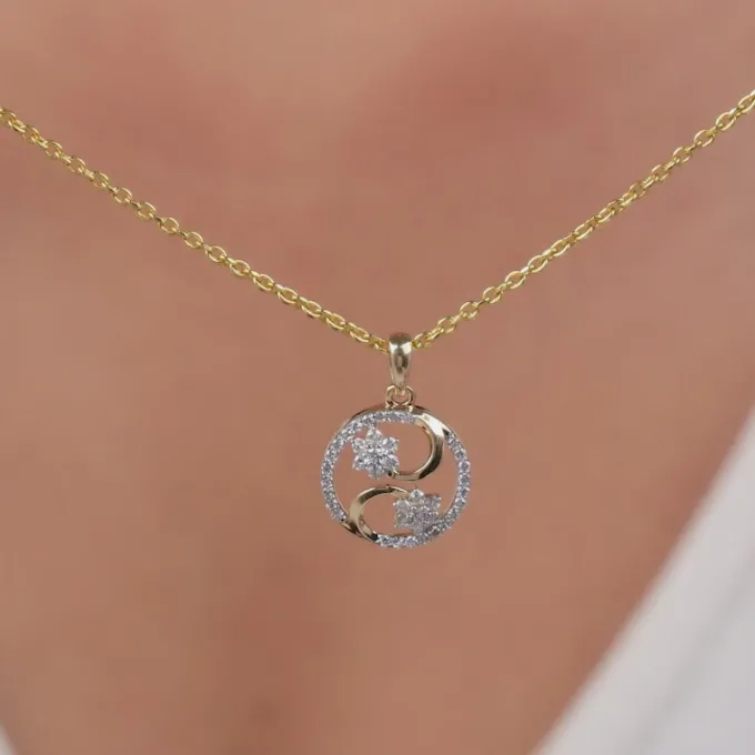 Gold Flowerfied Lab Grown Diamond Pendant