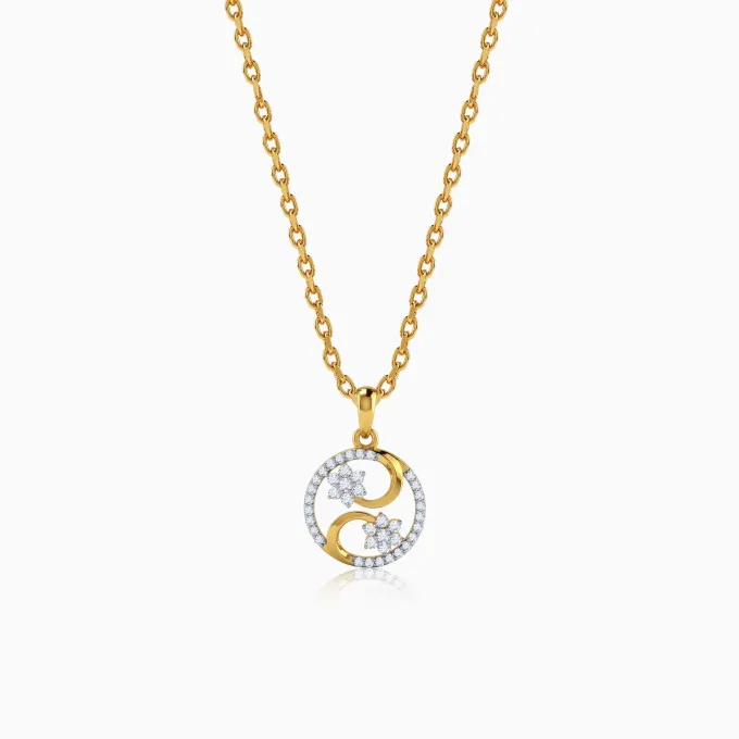 Gold Flowerfied Lab Grown Diamond Pendant