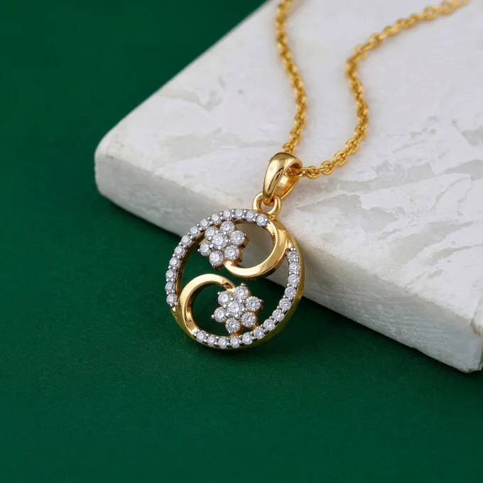 Gold Flowerfied Lab Grown Diamond Pendant