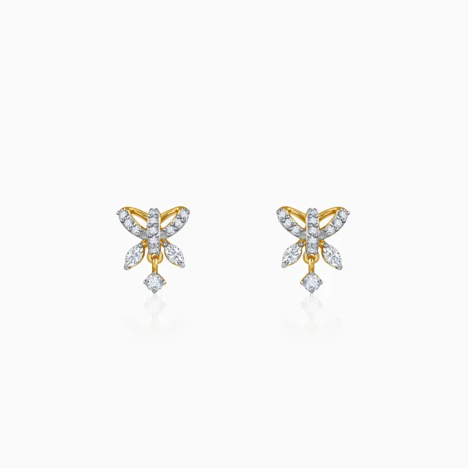 Gold Fluttering Kiss Lab Grown Diamond Earrings