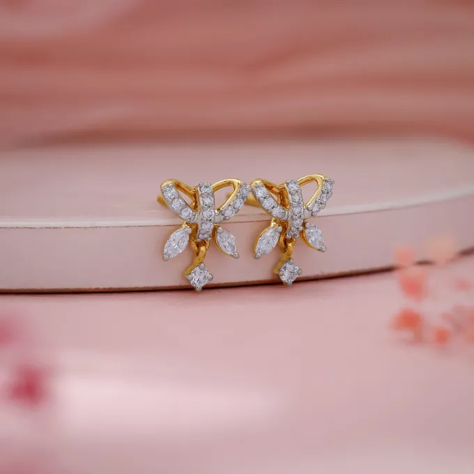 Gold Fluttering Kiss Lab Grown Diamond Earrings