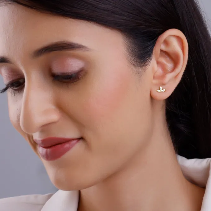 Gold Folio Diamond Earrings