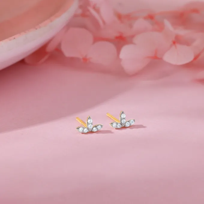 Gold Folio Diamond Earrings