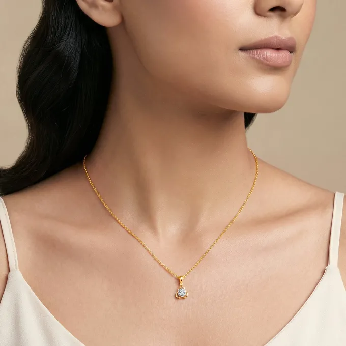Gold Fortuna Glow Lab Grown Diamond Pendant