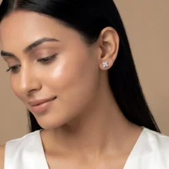 Gold Fresh Bloom Lab Grown Diamond Earrings