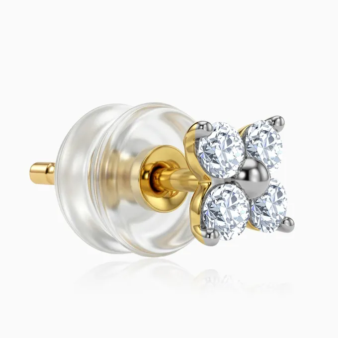 Gold Fresh Bloom Lab Grown Diamond Earrings