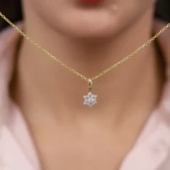 Gold Frost Diamond Pendant