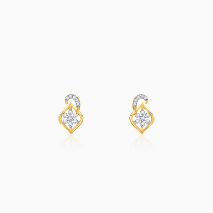 Gold Frostshell Lab Grown Diamond Earrings