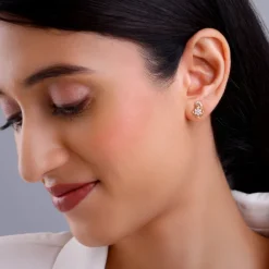 Gold Frostshell Lab Grown Diamond Earrings