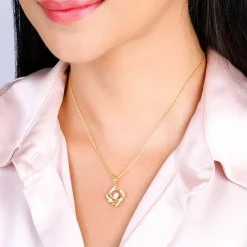 Gold Gentle Floral Diamond Pendant