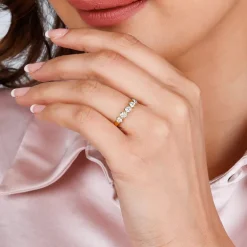 Gold Geometric Circlets Diamond Ring