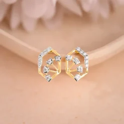 Gold Gilded Dew Lab Grown Diamond Stud Earrings