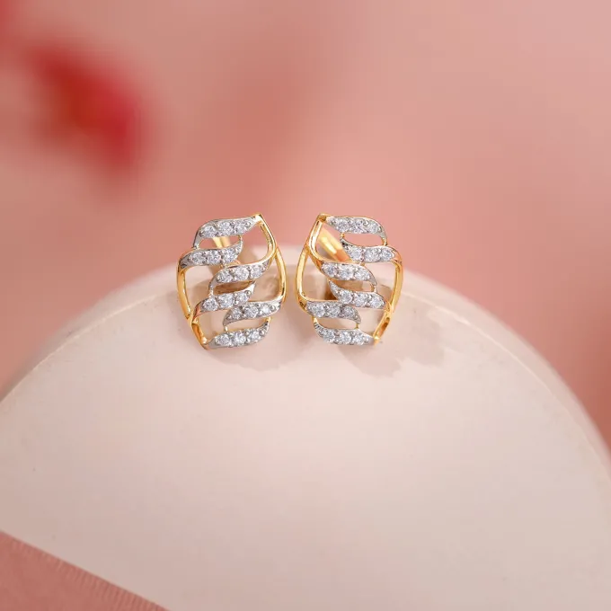 Gold Glam Lab Grown Diamond Stud Earrings