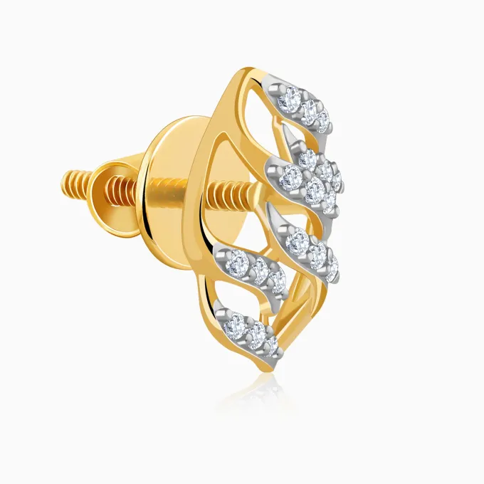 Gold Glam Lab Grown Diamond Stud Earrings
