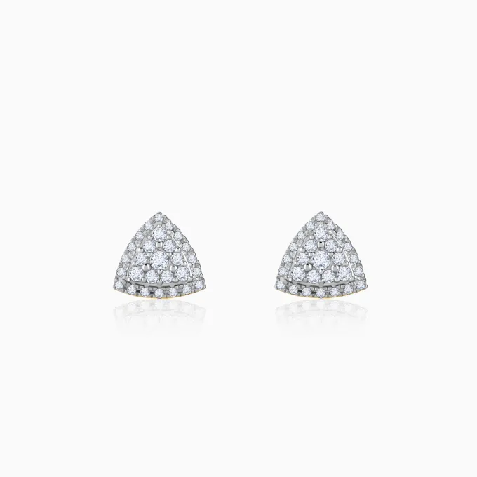 Gold Glitter Punch Diamond Earrings