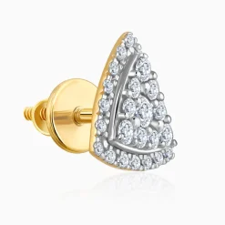 Gold Glitter Punch Diamond Earrings