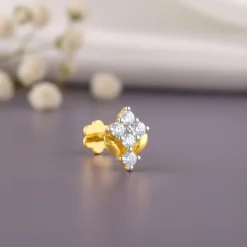 Gold Glow Vine Lab Grown Diamond Nosepin