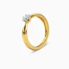 Gold Glowing Grace Solitaire Lab Grown Diamond Ring (Size 12)