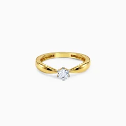 Gold Glowing Grace Solitaire Lab Grown Diamond Ring (Size 12)