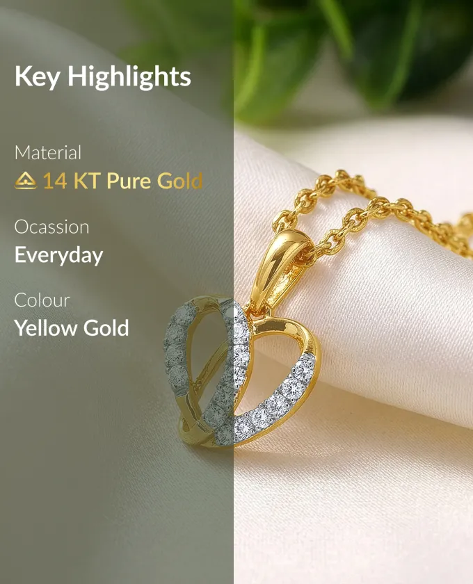 Gold Glowing Love Lab Grown Diamond Pendant