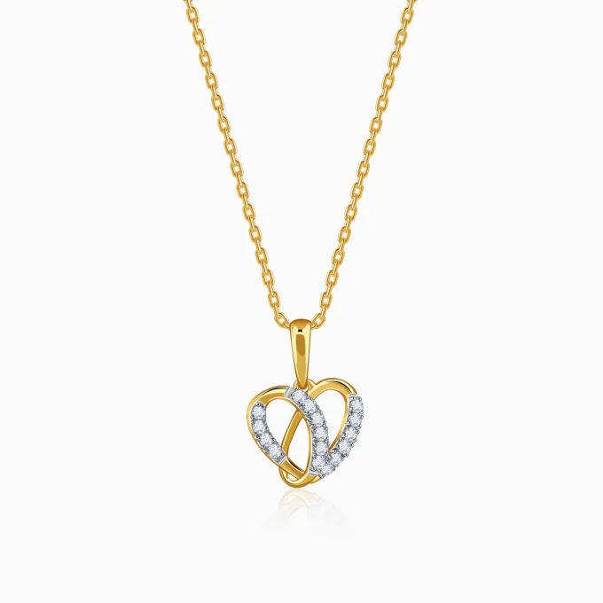 Gold Glowing Love Lab Grown Diamond Pendant