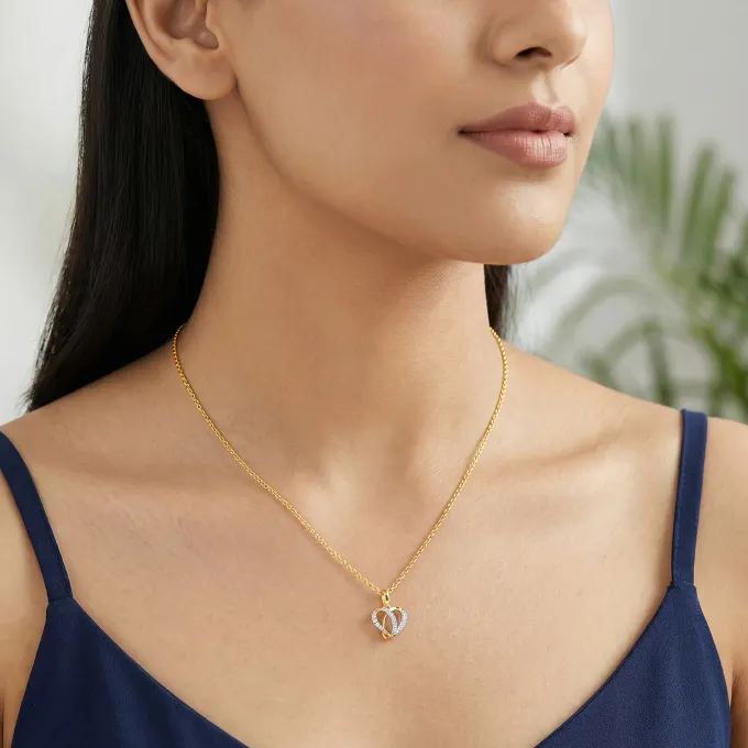 Gold Glowing Love Lab Grown Diamond Pendant
