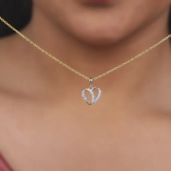 Gold Glowing Love Lab Grown Diamond Pendant