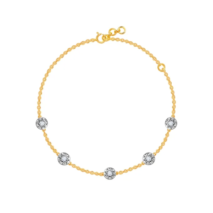 Gold Gorgeous Cluster Diamond Bracelet
