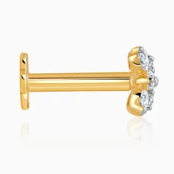 Gold Graceful Orchid Diamond Nose Pin