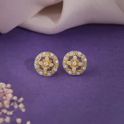 Gold Graceful Wheel Lab Grown Diamond Studs