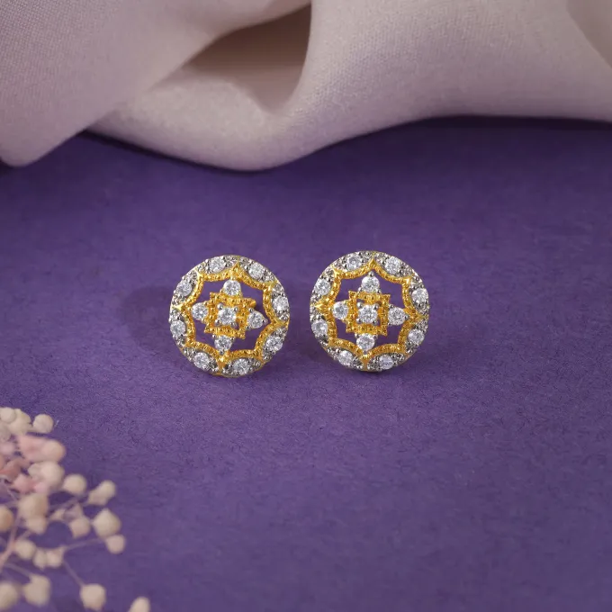 Gold Graceful Wheel Lab Grown Diamond Studs