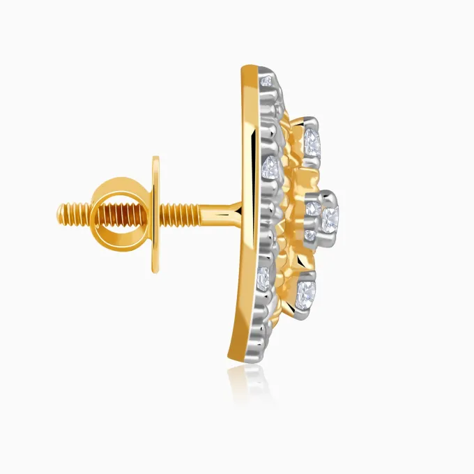 Gold Graceful Wheel Lab Grown Diamond Studs