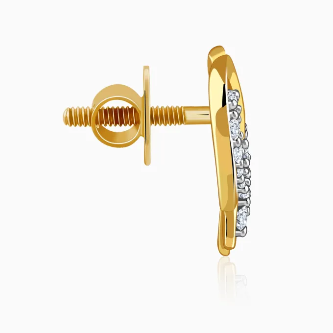 Gold Heart Frame Lab Grown Diamond Studs